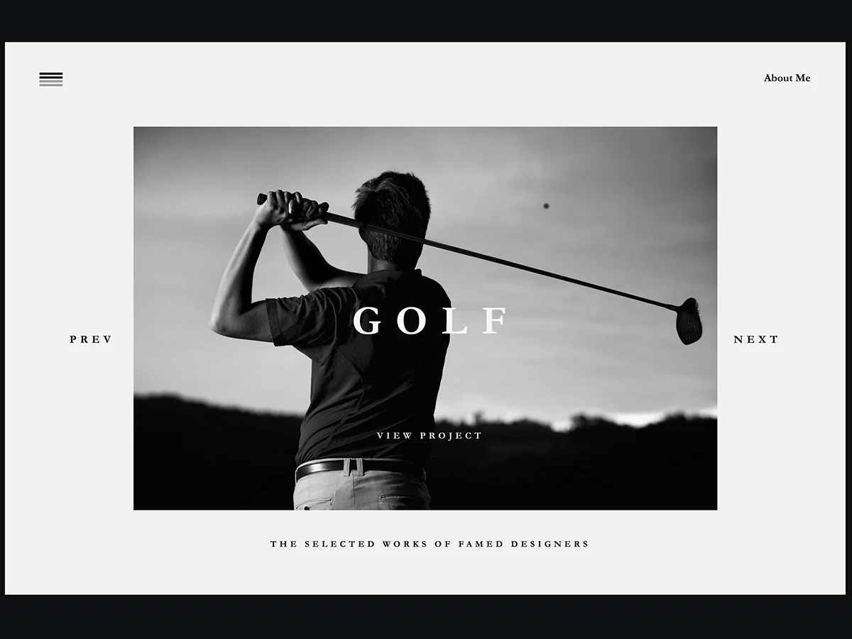 高尔夫运动网站首屏海报 portfolio landing page template插图1