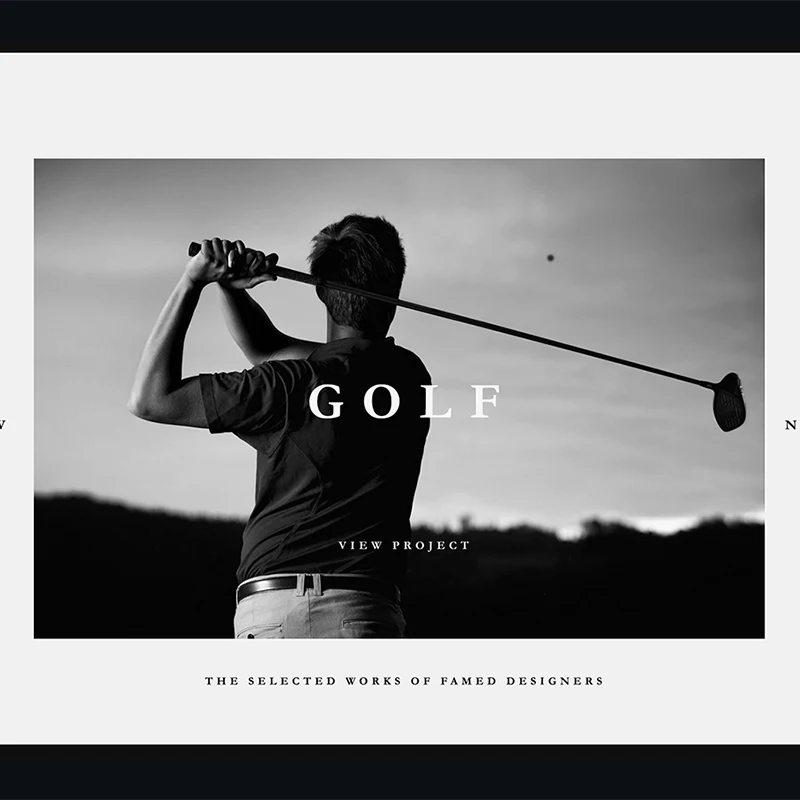 高尔夫运动网站首屏海报 portfolio landing page template缩略图到位啦UI