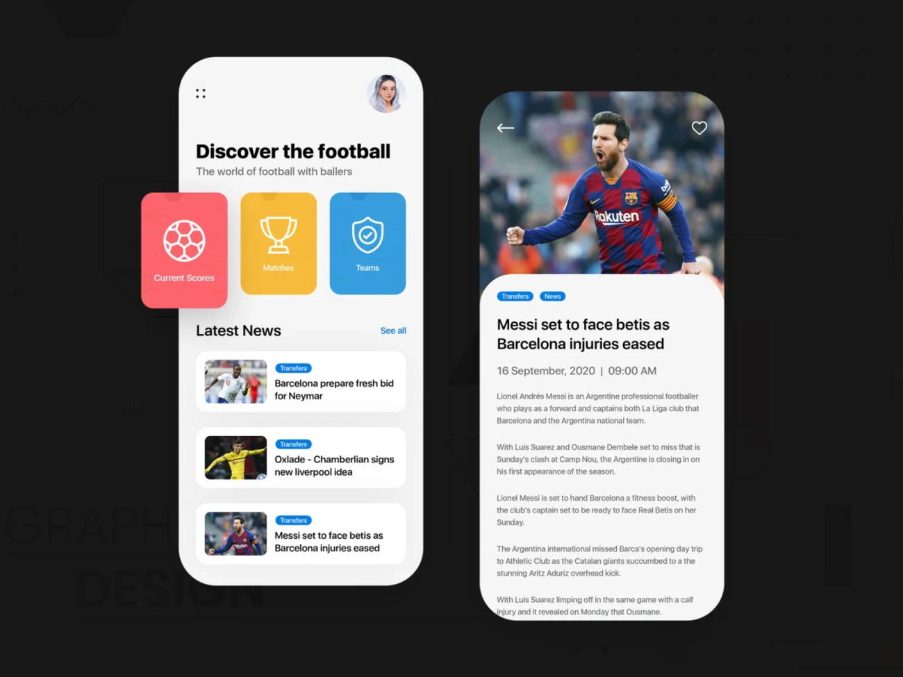 体育新闻赛事手机客户端应用设计模板 sports app插图1