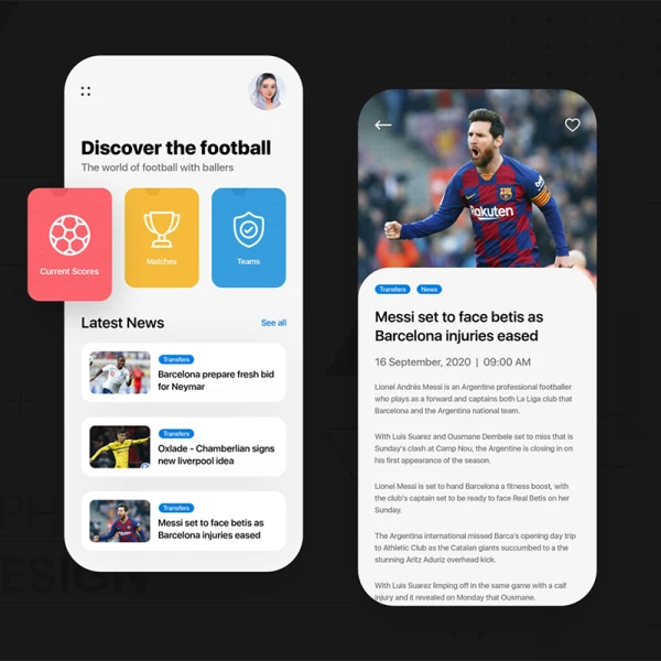 体育新闻赛事手机客户端应用设计模板 sports app