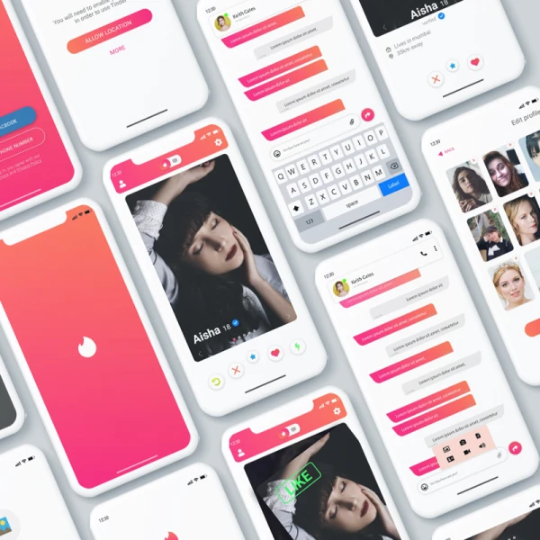 手机社交交友应用程序UI设计素材 tinder redesign concept icon pack