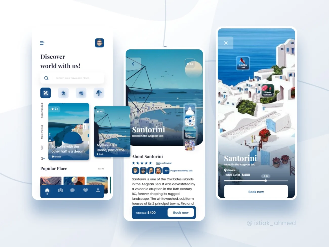 旅游门票酒店预订手机应用UI设计模板 travel and hotel service mobile app插图1
