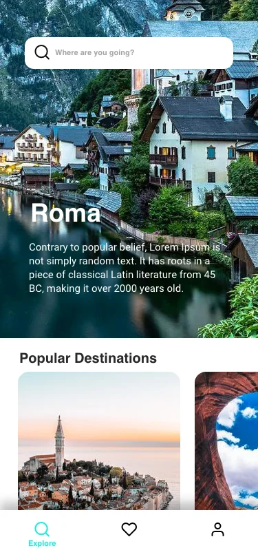 旅游景点介绍景点推荐手机应用UI模板 travel mobile app插图5