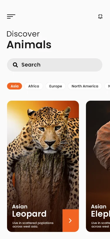 世界野生动物探索发现手机应用设计模板 wildlife app ui concept插图3