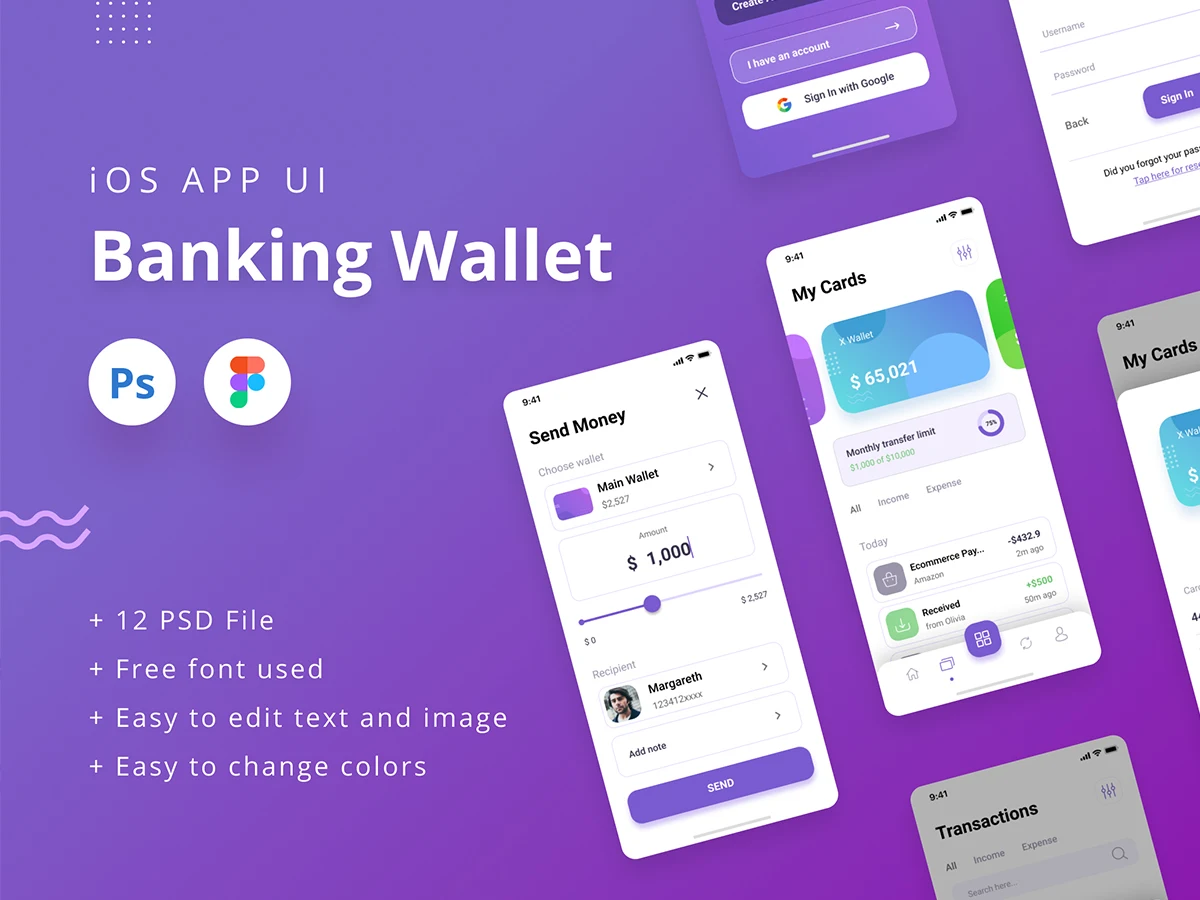 理财金融UI kit套件banking app插图1