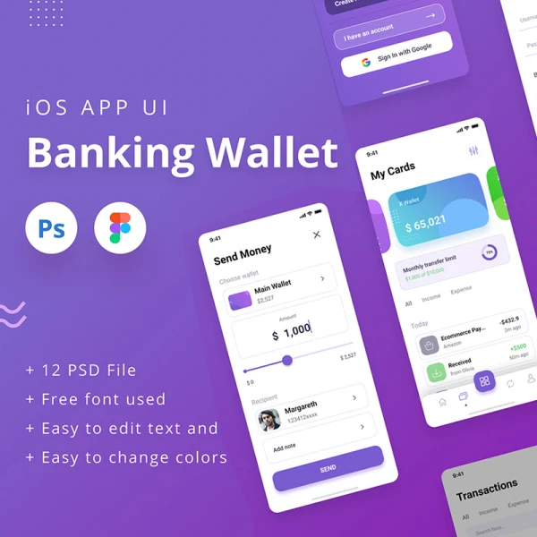 理财金融UI kit套件banking app