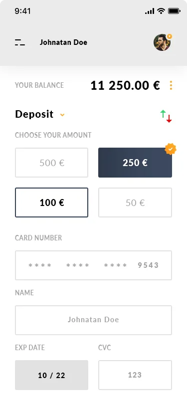 存款取款ios应用设计模板deposit and withdraw ios app插图3