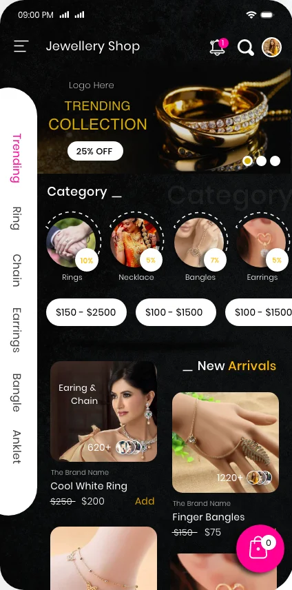 珠宝首饰电子商务应用模板ecommerce jewellery app mockup插图3