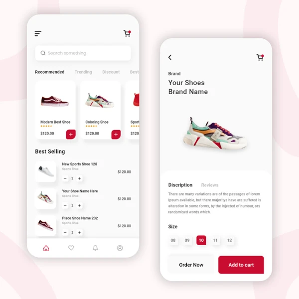 运动潮鞋电子商务网购应用设计模板e-commerce online branding shoe order application