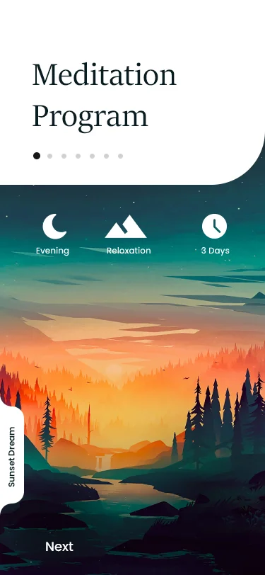 冥想锻炼放松精神应用UI设计exercise app concept插图3