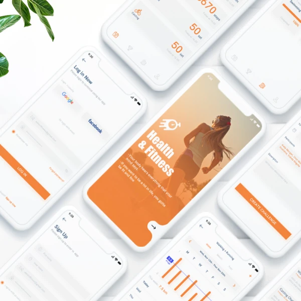 健身健康管理应用UI设计模板fitness app