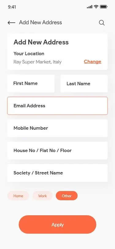食品应用程序地址购物车屏幕food app address cart screens插图9