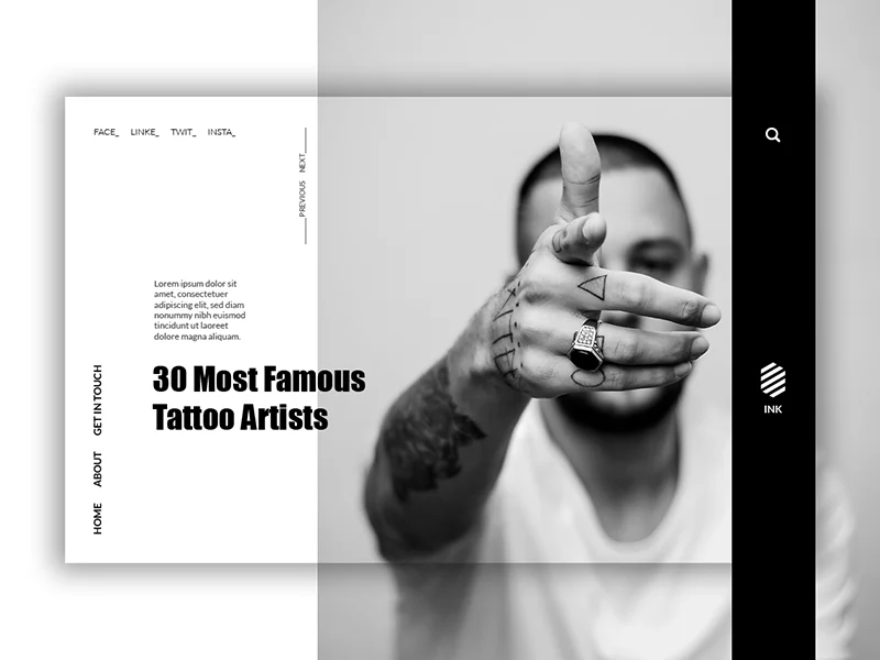 首屏海报头纹身艺术家Hero Header  Tattoo Artist插图1