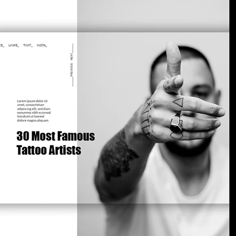 首屏海报头纹身艺术家Hero Header  Tattoo Artist缩略图到位啦UI