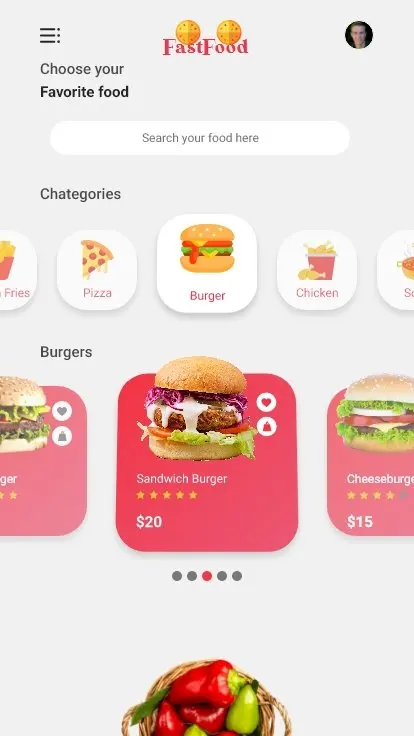 在线送餐移动应用模板设计online food delivery mobile app template design插图1