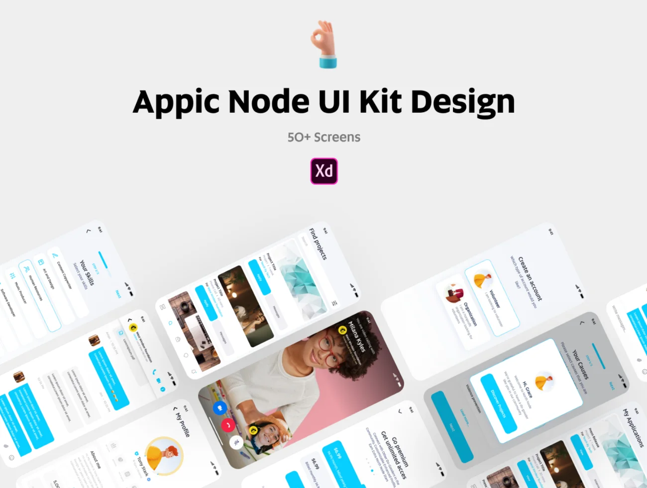 50屏公益非营利组织非政府部门慈善组织志愿者服务应用UI设计套件 Appic Node UI Kit插图1