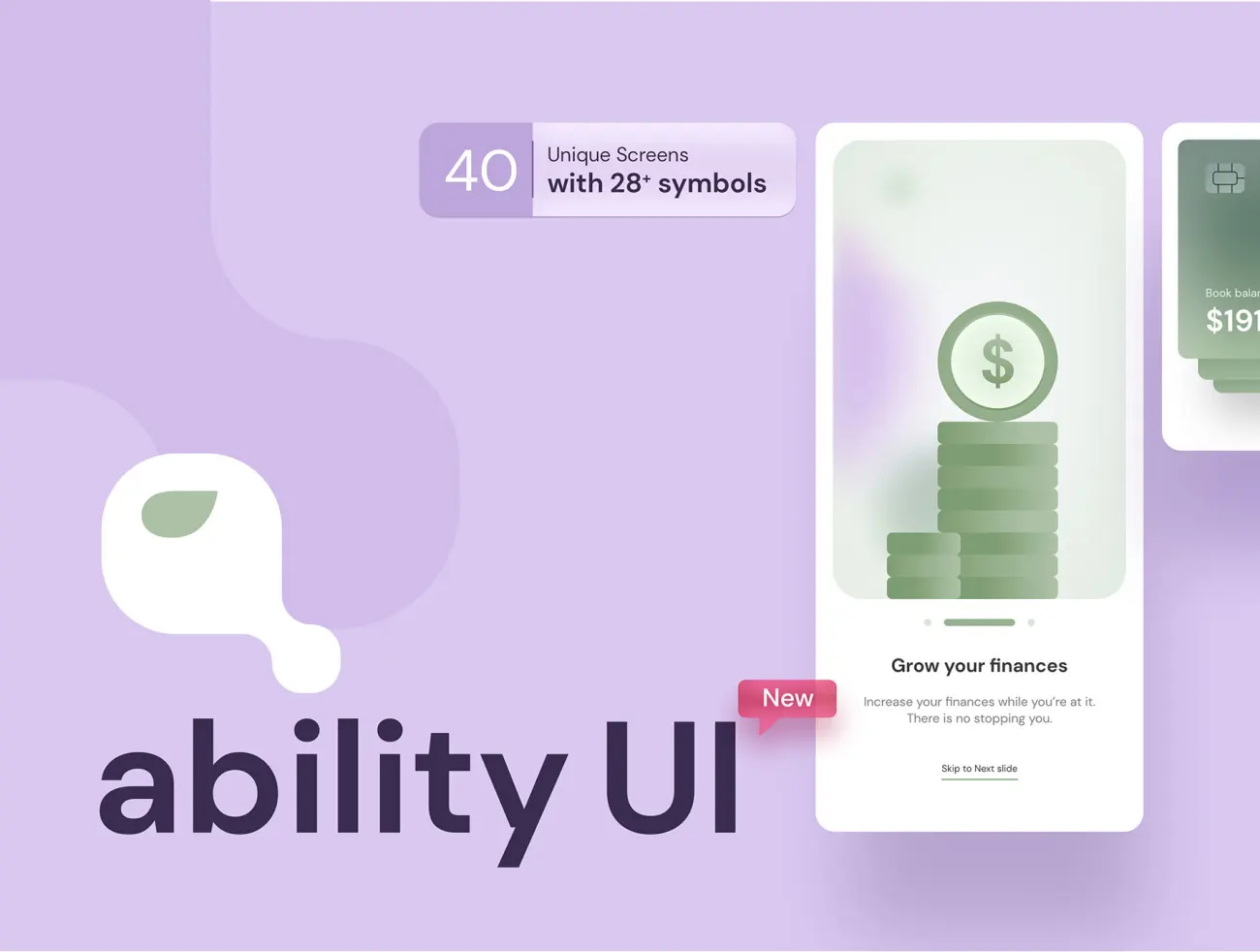 40屏玻璃拟物风格商业金融财务应用UI设计套件工具包 Ability UI Kit插图7