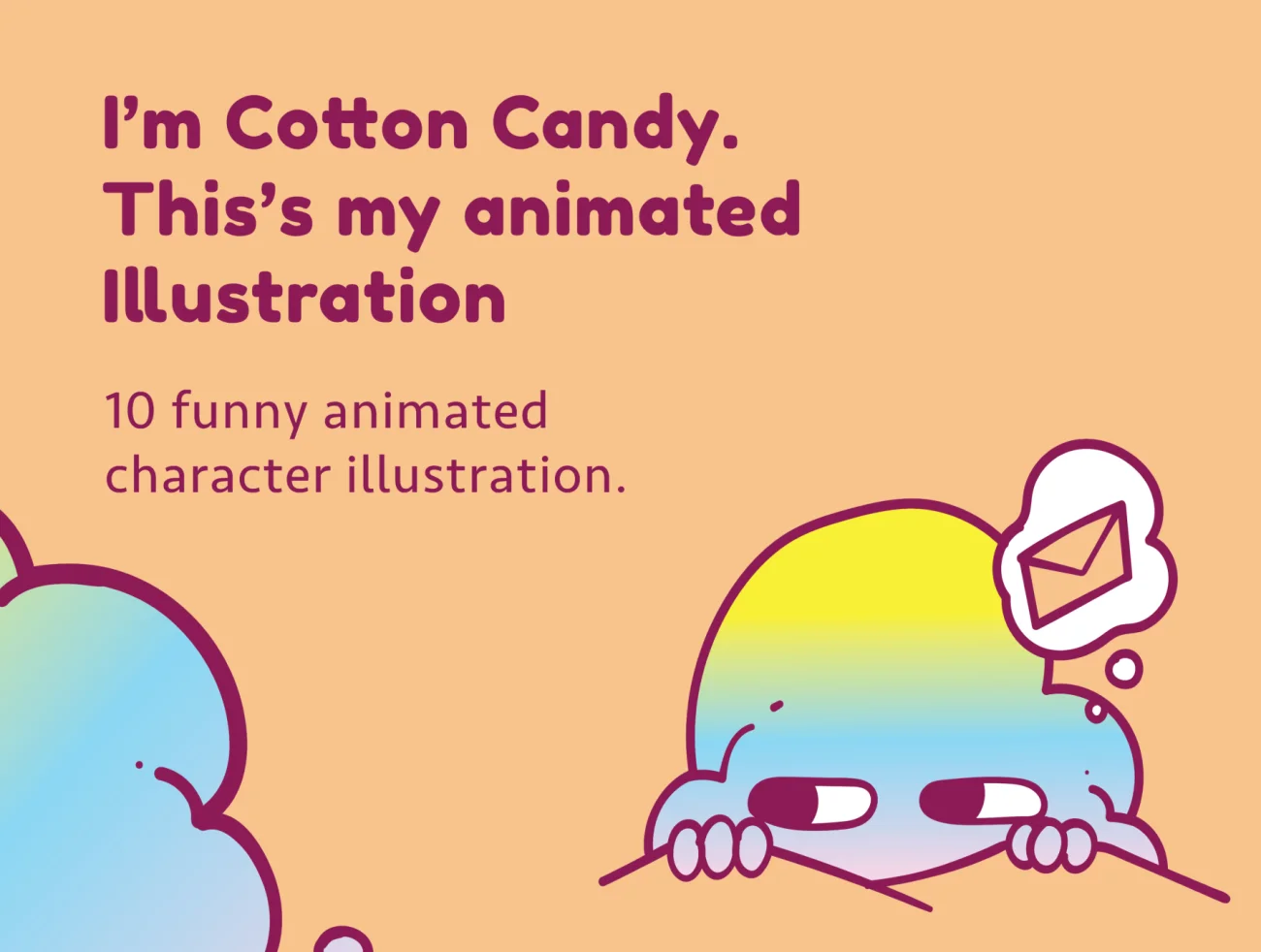 10款趣味搞怪动画卡通人物角色插图合集 Cotton Candy Animated Character Illustration插图1