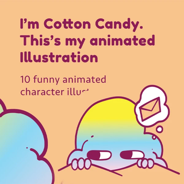 10款趣味搞怪动画卡通人物角色插图合集 Cotton Candy Animated Character Illustration