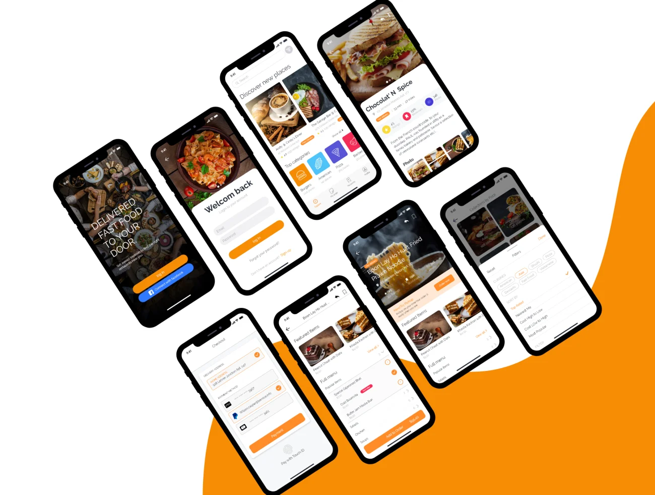 24屏外卖送货快餐食品应用程序UI套件 DELIVERED FAST FOOD App UI Kit插图5