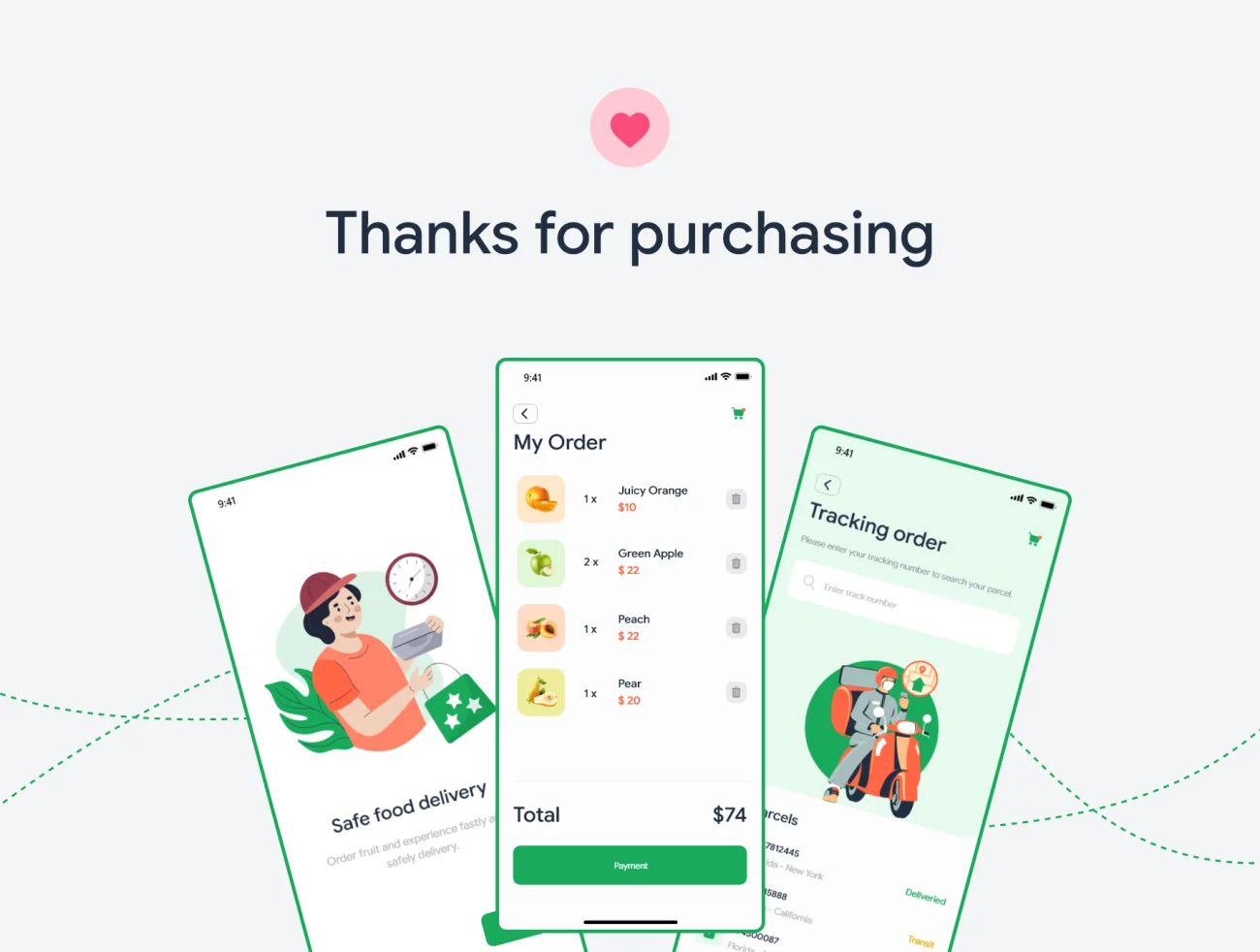 16屏新鲜水果购物应用程序UI套件 Fruitee – Fresh Fruit Shopping App UI Kit插图11