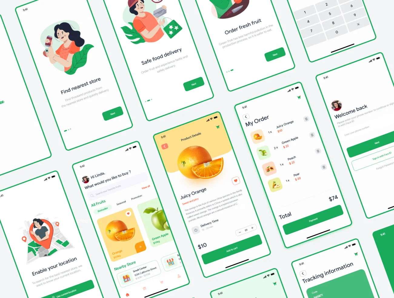 16屏新鲜水果购物应用程序UI套件 Fruitee – Fresh Fruit Shopping App UI Kit插图7