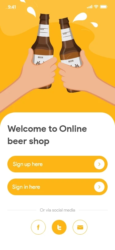 在线啤酒商店应用注册登录UI素材 beer delivery app sign in sign up screens插图3