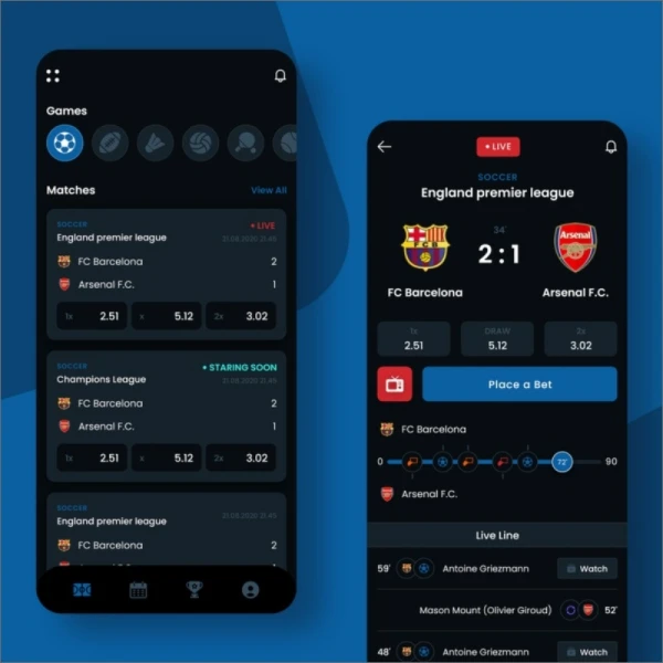 体育投注比赛比分竞猜应用界面 bet app