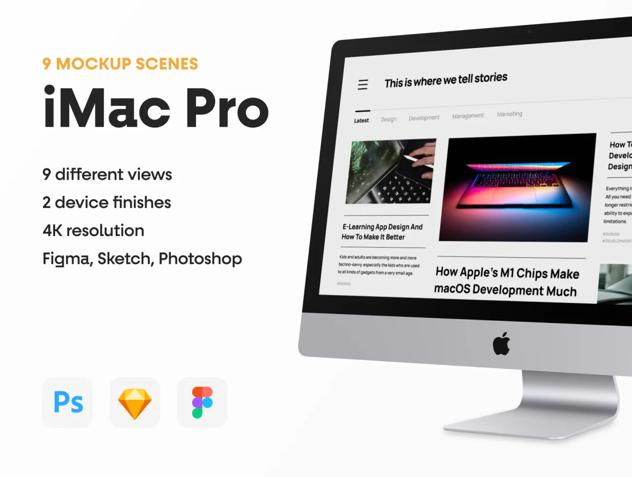 9款最流行的iMac Pro样机套件 Top 9 iMac Pro Mockups-产品展示、优雅样机、创意展示、办公样机、样机、简约样机、苹果设备-到位啦UI