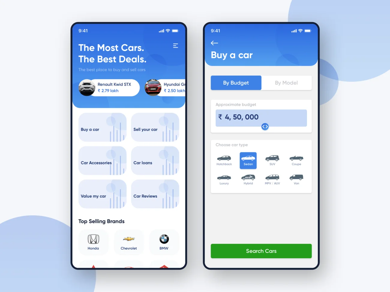 汽车二手车销售交互动画设计组件 car marketplace app concept-动效展示、应用-到位啦UI