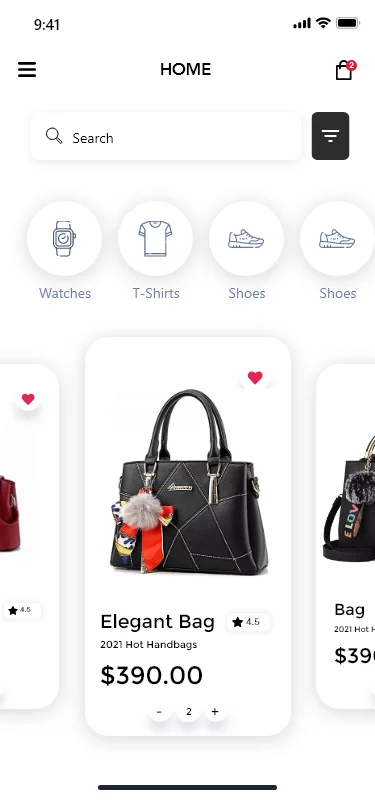 箱包服饰网购应用设计套件 online ladies bag shop valentine day shop ecommerce-UI/UX、ui套件、付款、应用、网购、详情-到位啦UI