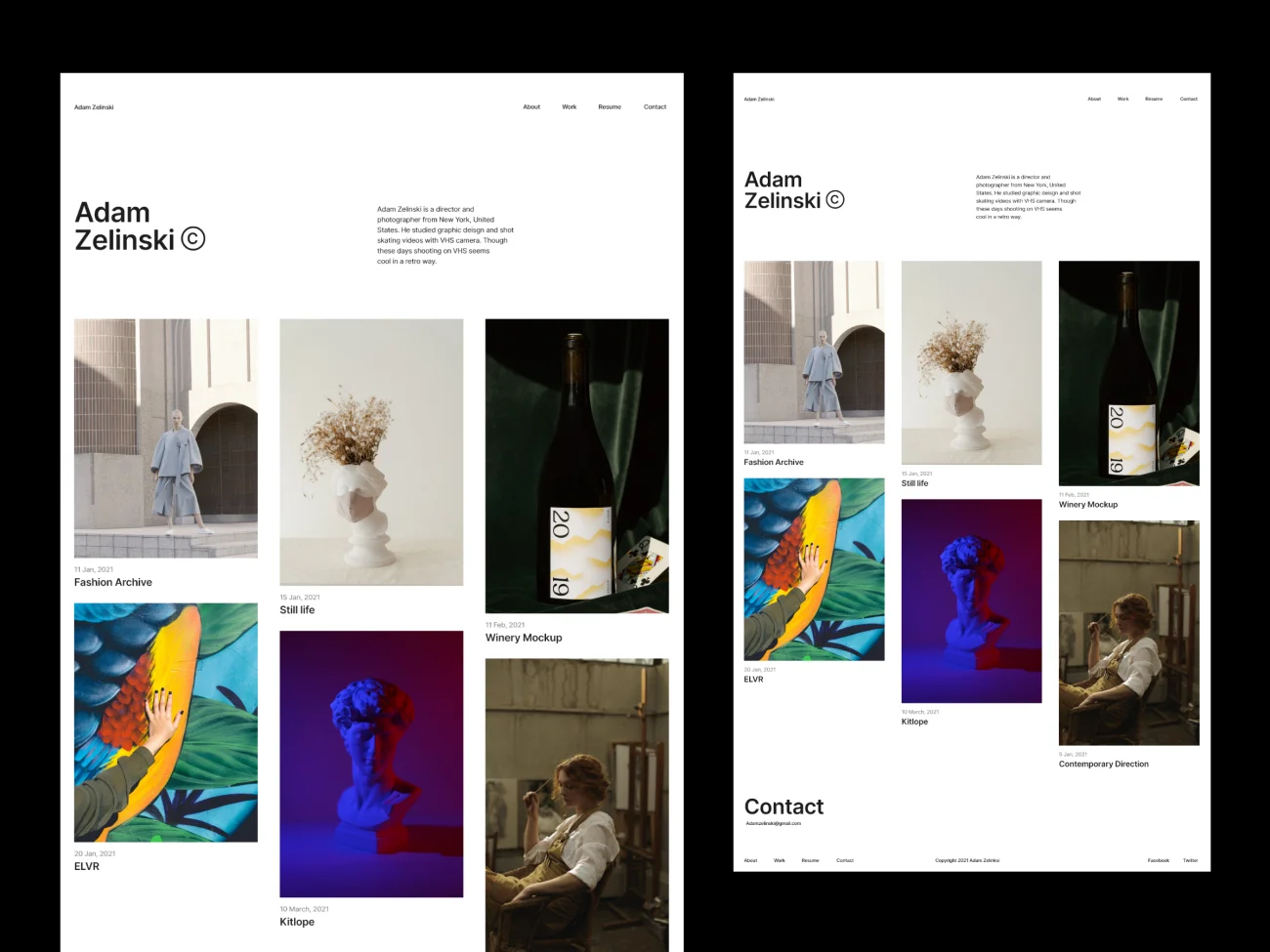 创意摄影相册集展示网站模板 portfolio website-UI/UX、专题页面、主页、详情-到位啦UI