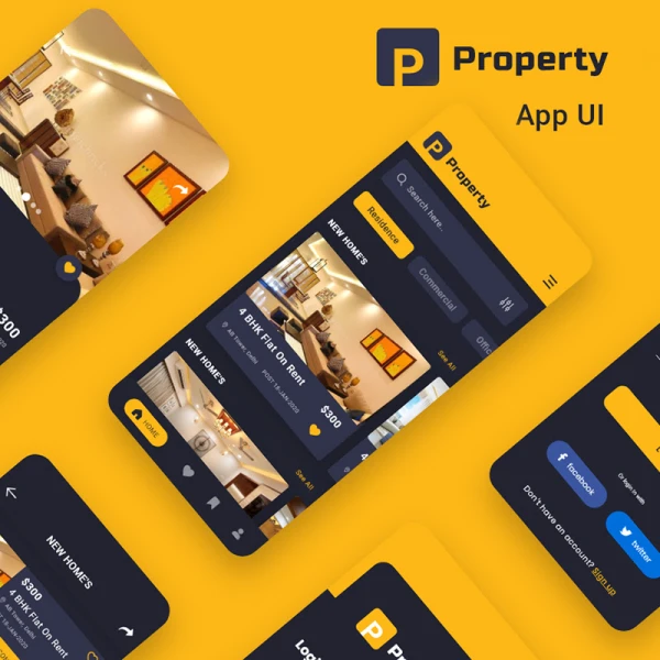 新房二手房出租销售应用设计模板 property app ui