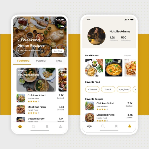 甜品蛋糕下午茶外卖点餐应用UI设计套件 restaurant recipe app