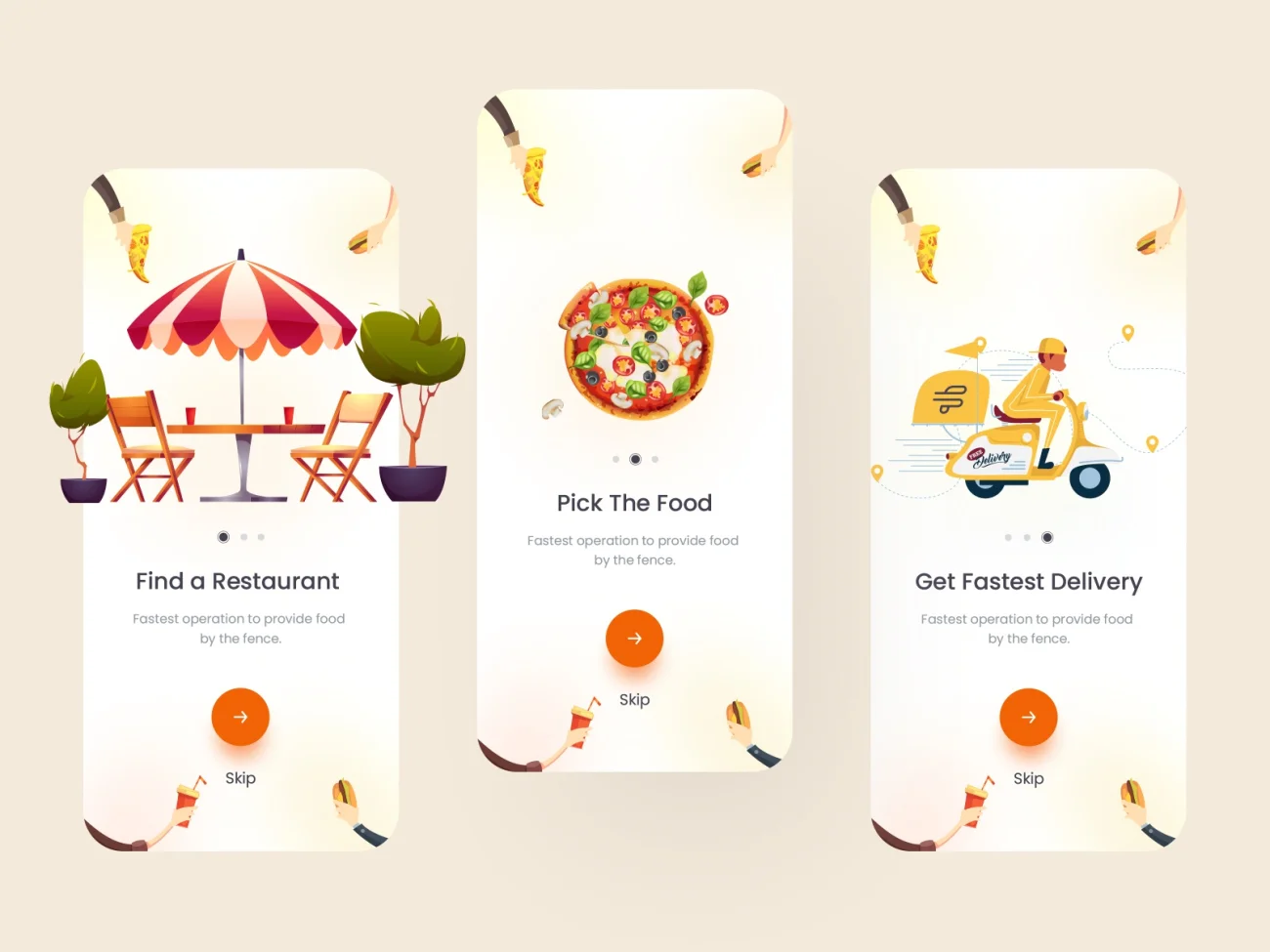 外卖点餐应用设计套件 food order and delivery mobile app ui kit-ui套件、应用-到位啦UI