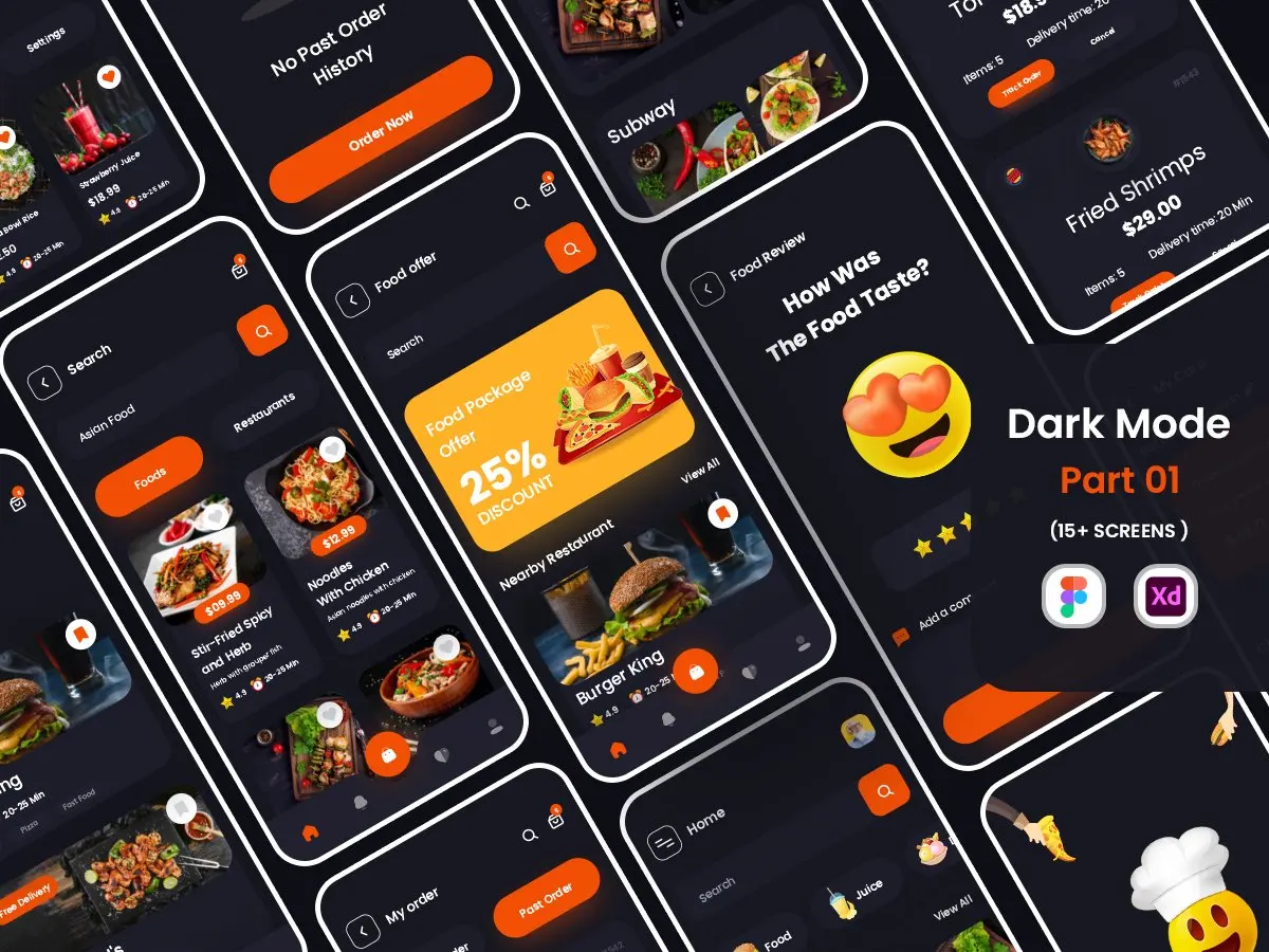 外卖点餐应用设计套件 food order mobile app ui kit-ui套件、应用-到位啦UI