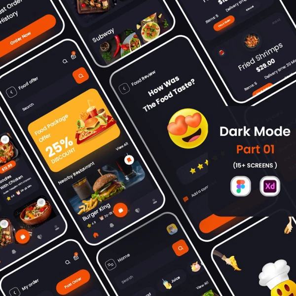 外卖点餐应用设计套件 food order mobile app ui kit