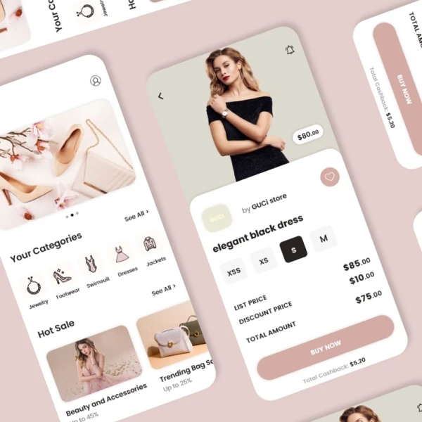 服饰饰品电子商务网购应用设计套件 e-commerce app