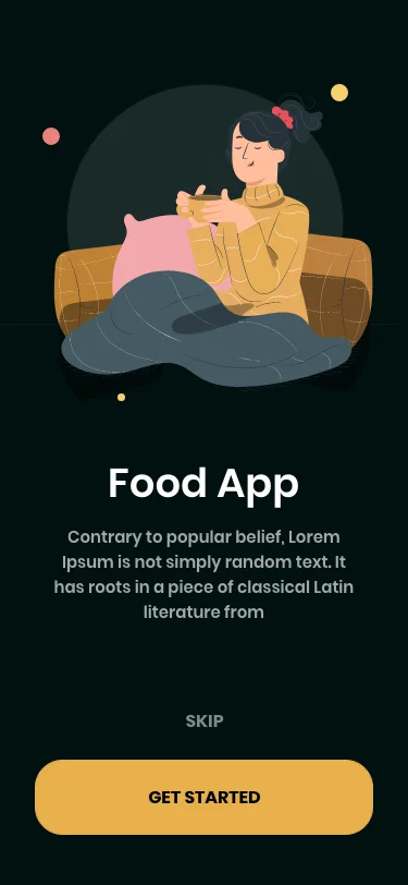 餐馆点餐应用深色主题ui模板 food app dark theme ui-UI/UX、应用、预订-到位啦UI