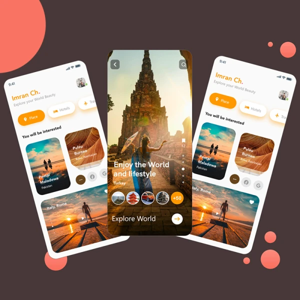 旅游应用ui概念设计模板 travel app travel app ui design concept