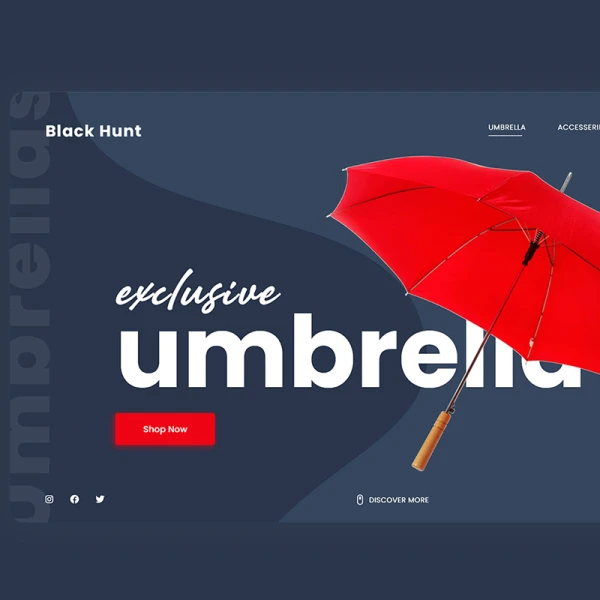雨伞网站着陆页模板 umbrella landing page