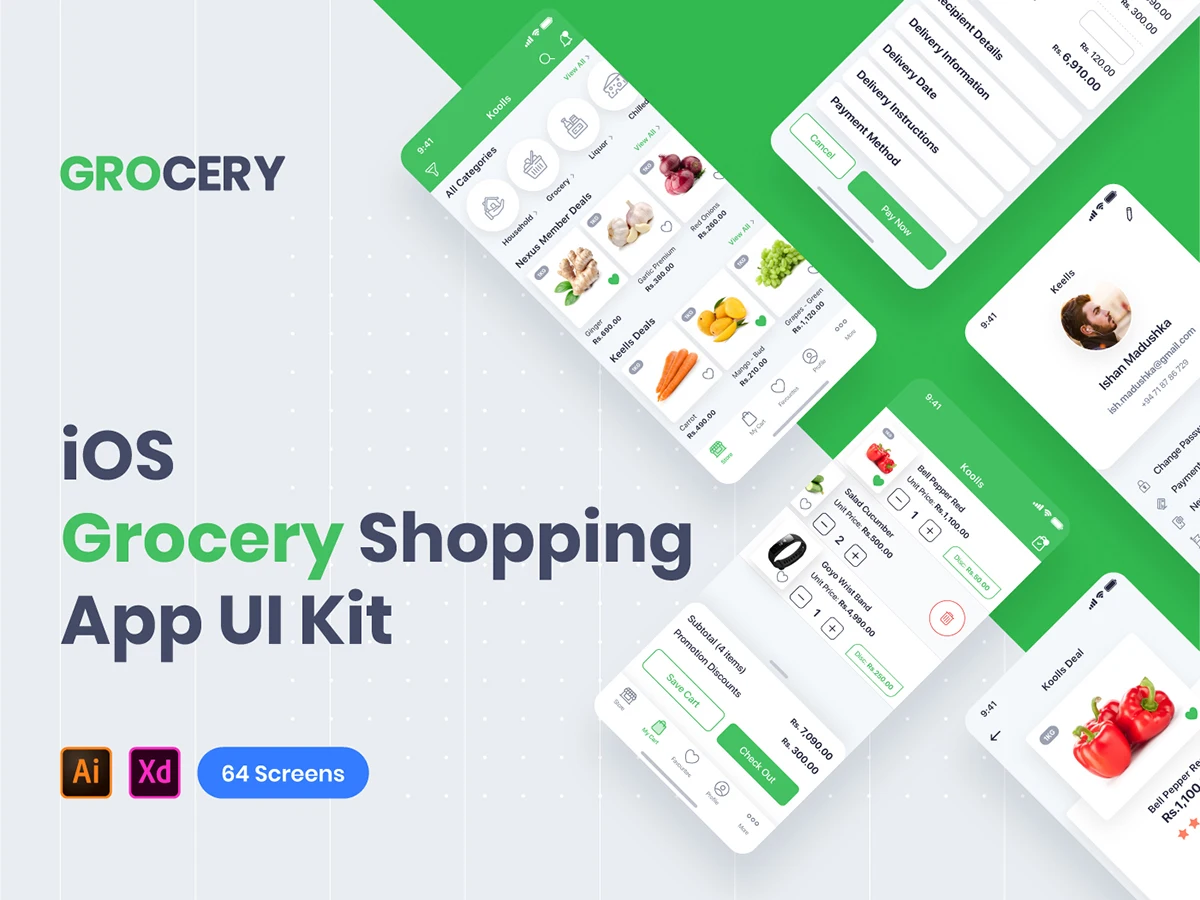 grocery shopping full app-ui套件、应用、网购-到位啦UI