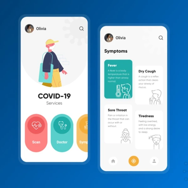 疫情新冠肺炎医疗服务应用UI设计模板 covid 19 app