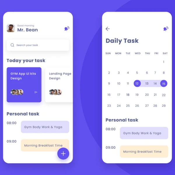日程安排待办事项应用UI模板 daily task app ui