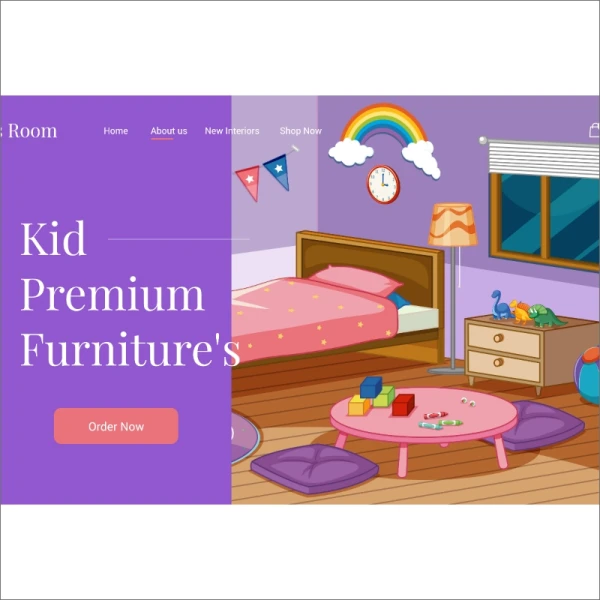儿童高档家具网站首屏banner网页模板 kid premium furniture s landing page furniture s web template