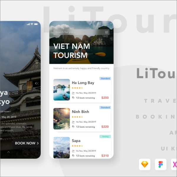 旅游景点门票预订应用ui kit litour travel booking app ui kit 4