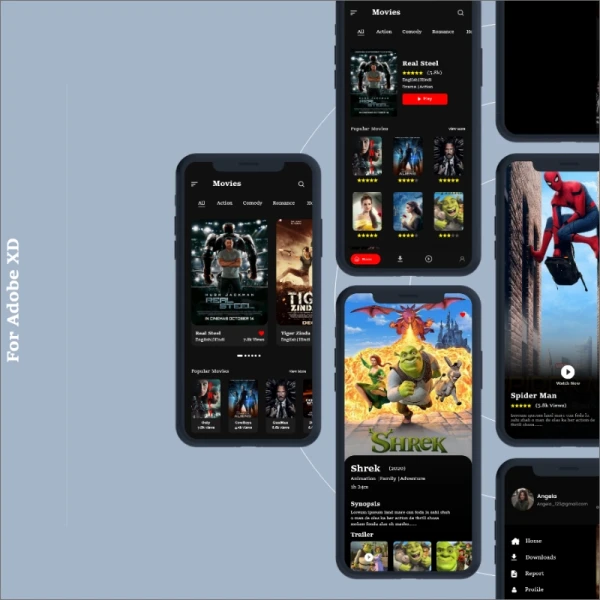 电影应用UI设计套件 movies app design