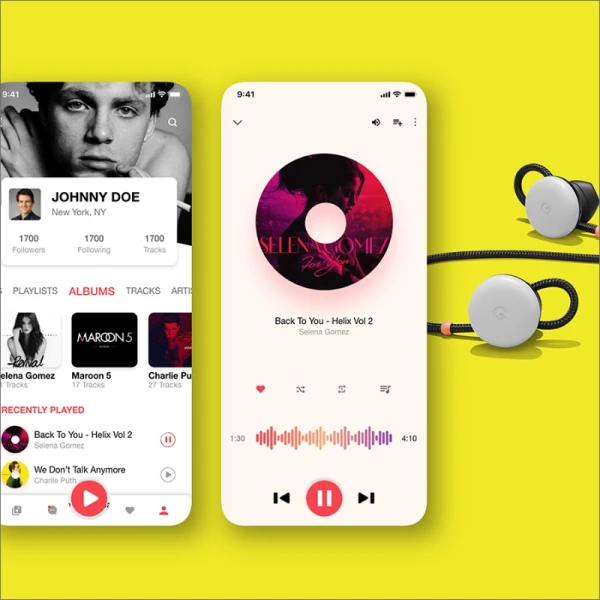 概念音乐播放器应用ui设计套件 music app ui concept