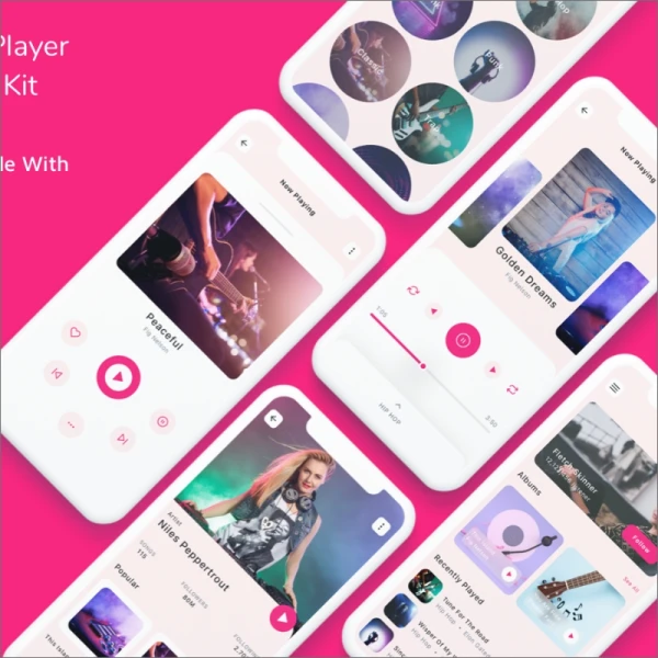 音乐播放器应用ui套件 music player app ui kit
