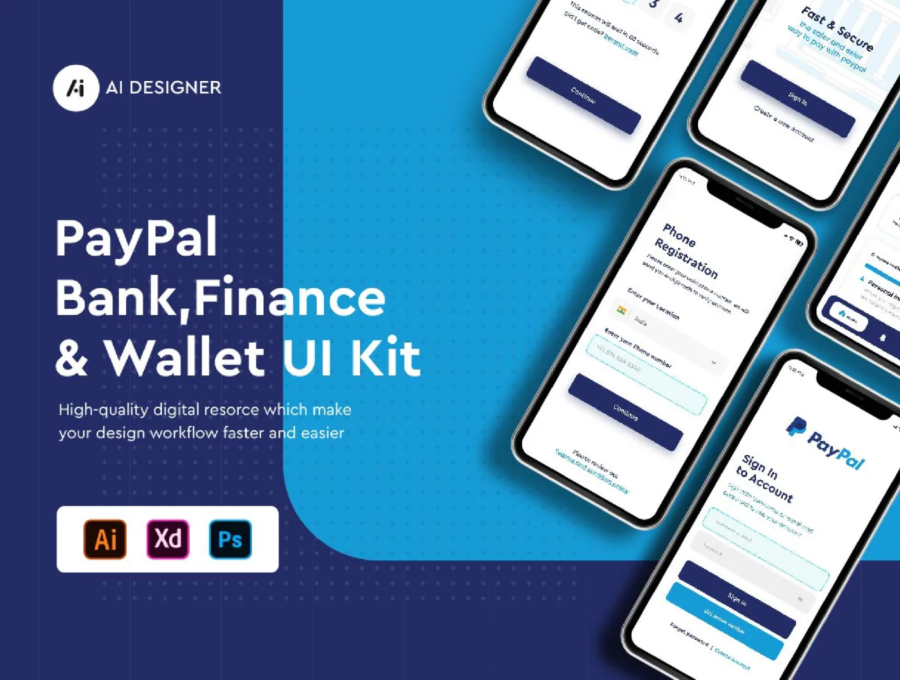 12屏贝宝在线支付应用平台应用重构UI设计套件 PayPal Redesign App-UI/UX、ui套件、付款、应用、电子钱包、表单-到位啦UI